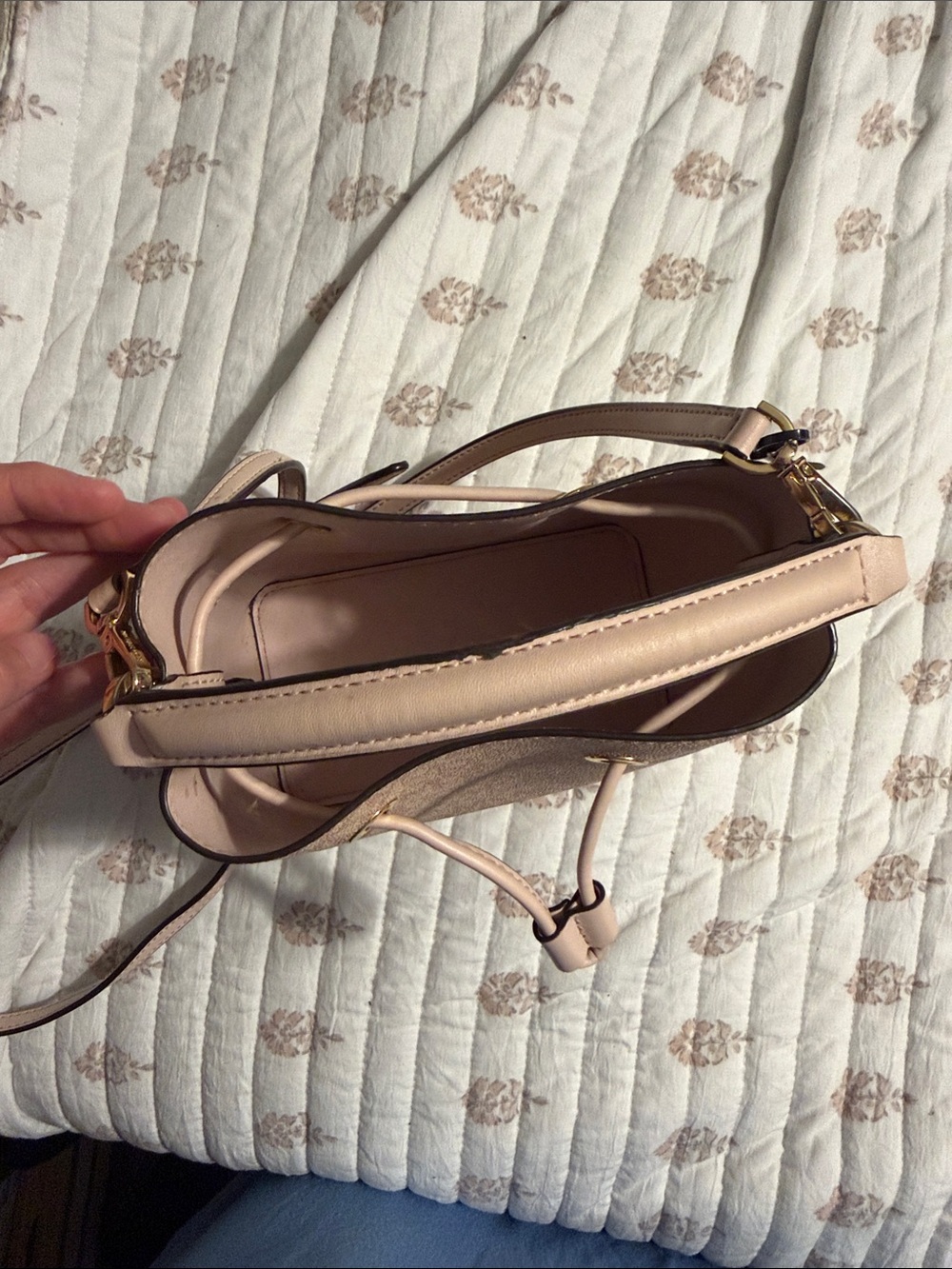 Michael Kors Pink Logo Drawstring Crossbody Bag - Picture 2 of 5